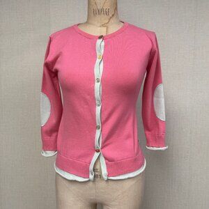 NWT Deadstock 2000s Coquette Color Blocked Elbow Patch Cardigan Sweater Large